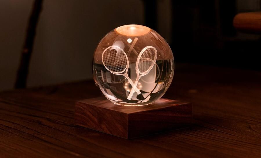 Gingko Design Gingko Amber Crystal Ball Night Light Tennis Rackets