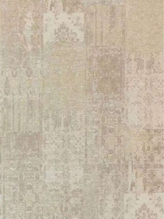 Ginore Vintage Vloerkleed Patchwork Deco Cappuccino 170x240 Lichtcrème Tapijt