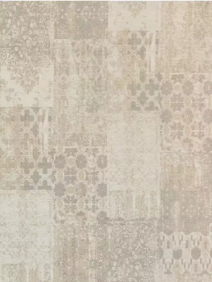 Ginore Vintage Vloerkleed Patchwork Deco Macchiato 200x280 Lichtbeige Tapijt