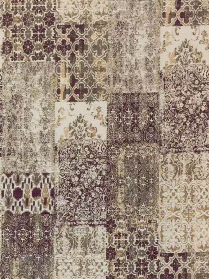 Ginore Vintage Vloerkleed Patchwork Deco Safou 170x240 Paars Tapijt