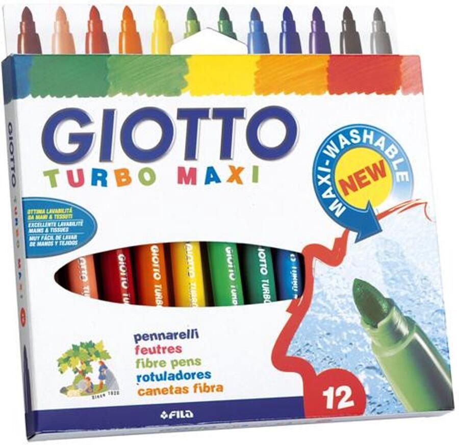 Giotto Turbo Maxi viltstift Groen 12 stuk(s)