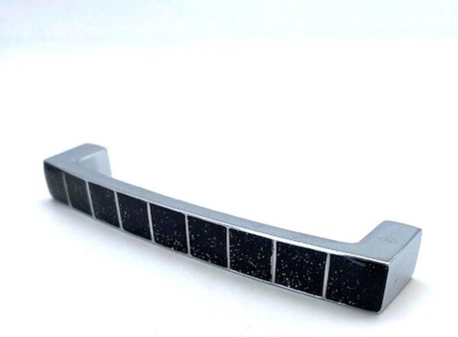 Giusti Greep glanzend chroom ingelegd met zwarte glitter klein 107mm