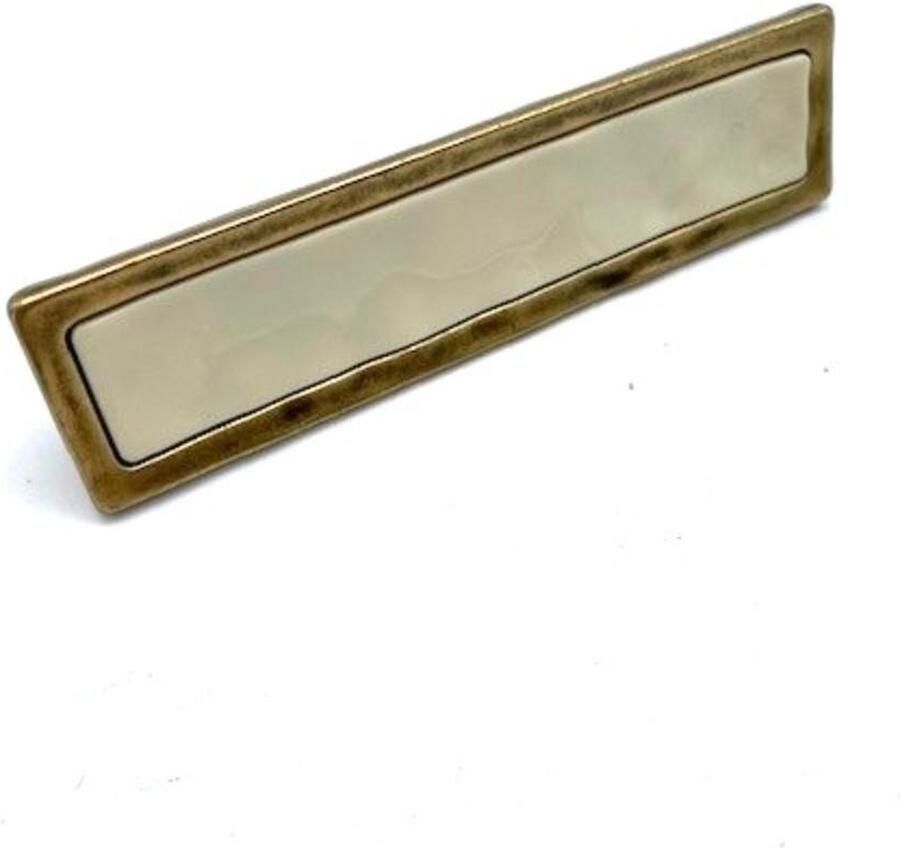 Giusti Greep Messing patina met ivoor inleg rechthoekig 64mm