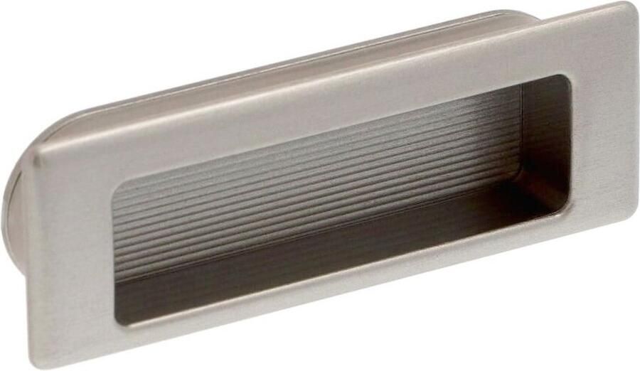 Giusti Infreesgreep Mat Geborsteld Nikkel rechthoekig 75mm (10 stuks)