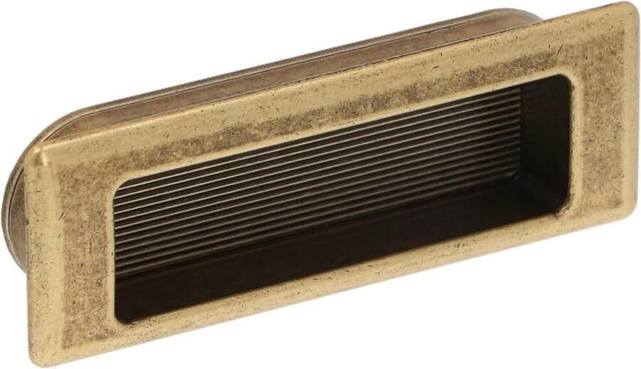 Giusti Infreesgreep Messing Antiek rechthoekig 75mm (10 stuks)