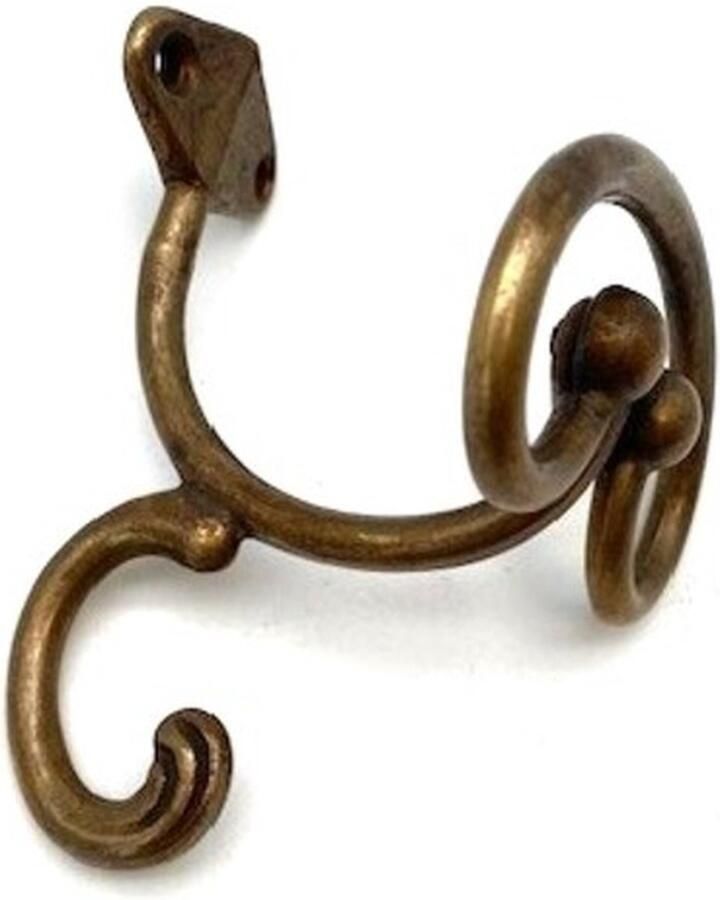 Giusti Kapstokhaak Messing Antiek 10x7x7cm