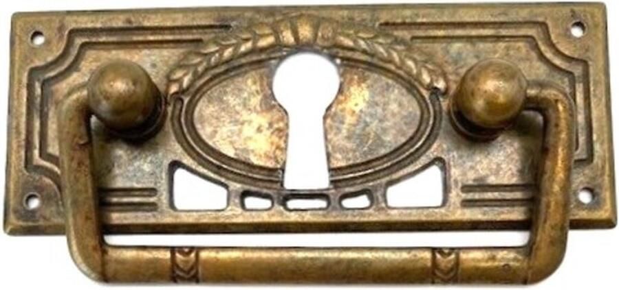 Giusti Ladegreep Brons antiek Lauwerkrans horizontaal met sleutelgat 85mm