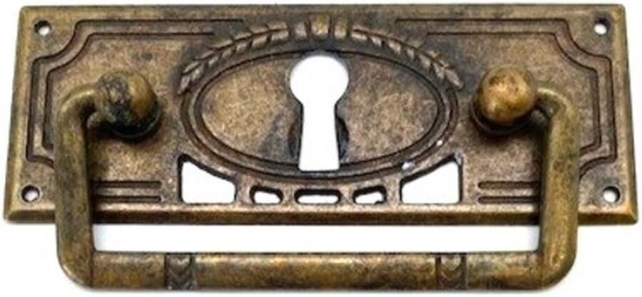 Giusti Ladegreep Brons antiek Lauwerkrans horizontaal met sleutelgat 99mm