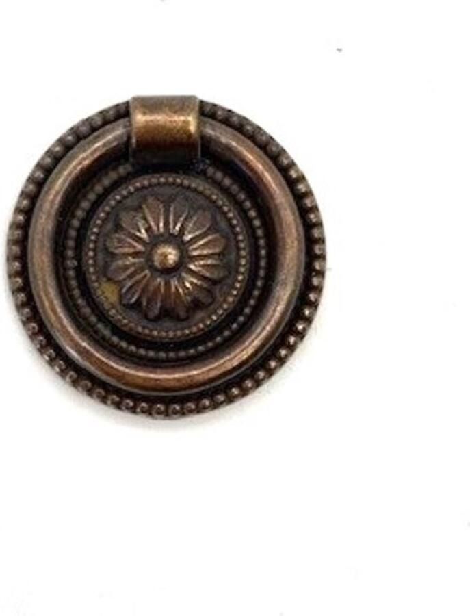 Giusti Ringgreep Messing antiek klein 37mm