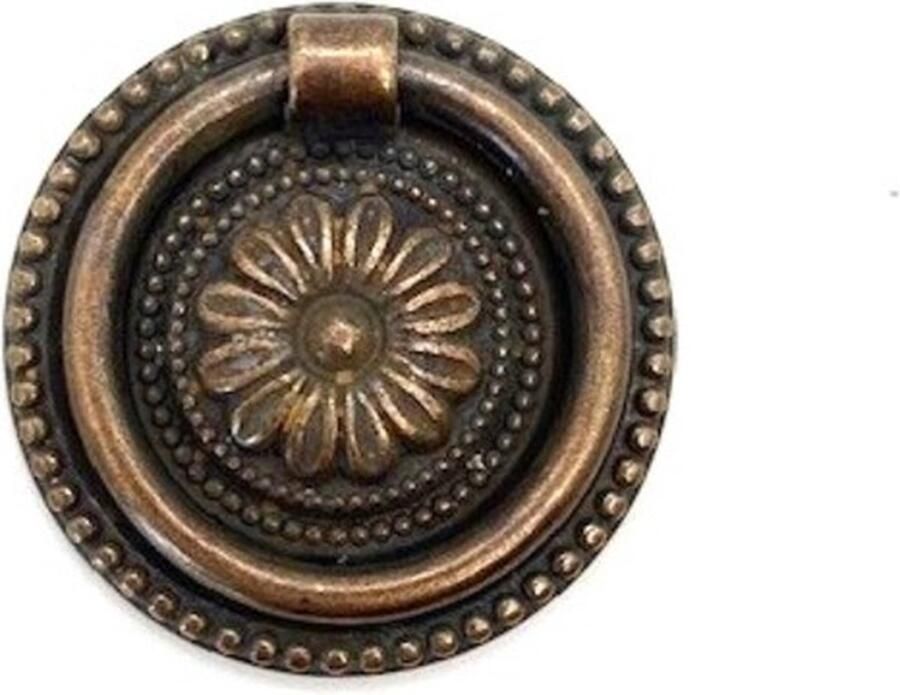 Giusti Ringgreep Messing antiek midden 47mm