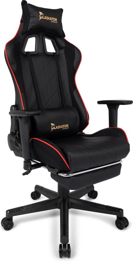 Gladiator Sports Gladiator Esports Ergonomische Gamestoel met 160° kantelfunctie Zwarte Gamingstoel met 3D Verstelbare Armleuningen & Voetensteun Gaming Chair met Rug- en Hoofdkussen Tot 130kg - Foto 2