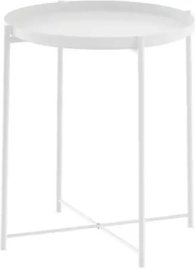 GLADOM Salontafel Met Dienblad Wit 45x53 cm Rond