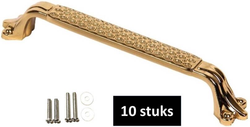 MSQDESIGN Handgreep Goud 128 mm 10 stuks (GOUD-PVD) Hoge Kwaliteit Meubelgrepen Keukengreep Goud Kastgrepen Handgrepen keukenkastjes Meubelgreep Handgrepen voor deurtjes handgreep keuken Deurgreep ladegreep inclusief schroeven