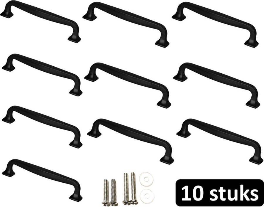 MSQDESIGN Handgrepen zwart Handgreep zwart 128 mm 10 stuks Handgrepen kast Meubelgrepen Keukengreep zwart Kastgrepen Handgrepen keukenkastjes Meubelgreep Handgrepen voor deurtjes handgreep keuken Deurgreep ladegreep incl schroeven - Foto 2
