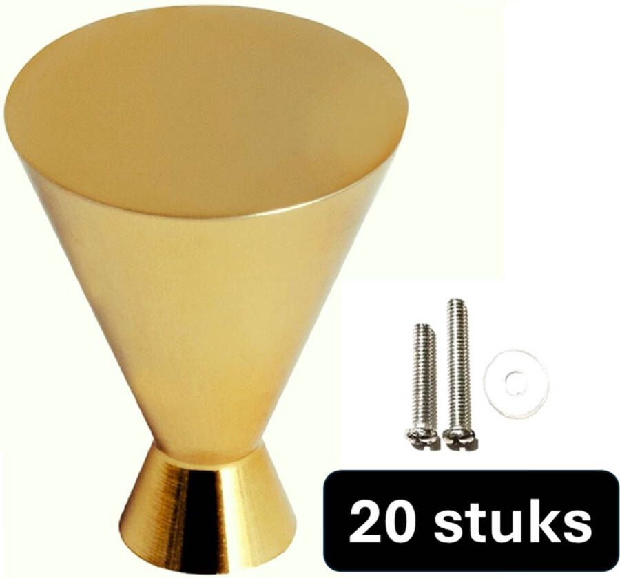 MSQDESIGN Kastknop Goud (Metaal) Kastknoppen Goud 20 stuks Deurknopjes Goud voor kast Deurknop Goud Deurknopjes Goud Handgreep Goud Meubelknop Goud Meubelknoppen Goud Deurknopjes Goud Deurknoppen Goud Ladeknoppen voor deurtjes - Foto 2