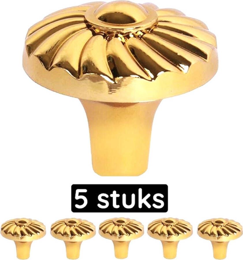 MSQDESIGN Kastknop Goud (Metaal) Kastknoppen Goud 5 stuks Deurknopjes Goud voor kast Deurknop Goud Deurknopjes Goud Handgreep Goud Meubelknop Goud Meubelknoppen Goud Deurknopjes Goud Deurknoppen Goud Ladeknoppen voor deurtjes