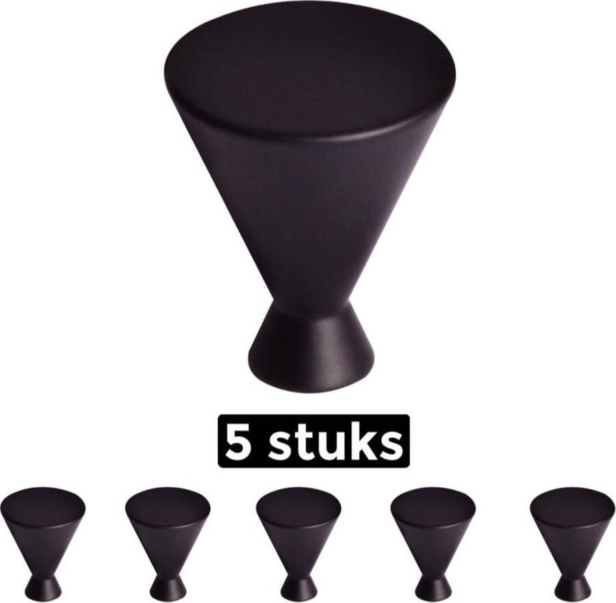 MSQDESIGN Kastknop zwart (Metaal) Kastknoppen zwart 5 stuks Deurknopjes zwart voor kast Deurknop zwart Deurknopjes zwart Handgreep Meubelknop zwart Meubelknoppen zwart Deurknopjes zwart Deurknoppen zwart Ladeknoppen voor deurtjes