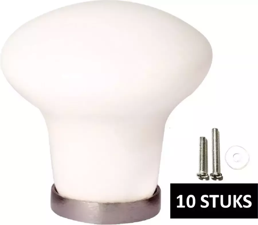 MSQDESIGN Keramisch meubelknop wit 10 stuks Kastknop wit Deurknoppen wit voor kasten- deurknopjes keramiek Kastknoppen wit kastknoppen porselein meubelknoppen wit Meubelknoppen wit Deurknopjes wit Meubelbeslag wit deurknop wit -ceramik