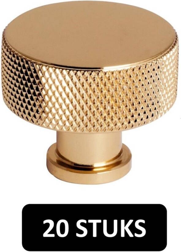 MSQDESIGN LUXE Kastknop Goud (Metaal) Hoge Kwaliteit Kastknoppen Goud (Glanzend) 20 stuks Deurknopjes Goud voor kast Deurknop Goud Deurknopjes Goud Handgreep Meubelknop Goud Meubelknoppen Goud Deurknopjes Goud Deurknoppen Goud Ladeknoppen - Foto 2
