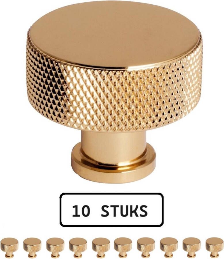MSQDESIGN LUXE Kastknop Goud (Glanzend)(Metaal) Hoge Kwaliteit Kastknoppen Goud 10 stuks Deurknopjes Goud voor kast Deurknop Goud Deurknopjes Goud Handgreep Meubelknop Goud Meubelknoppen Goud Deurknopjes Goud Deurknoppen Goud Ladeknoppen - Foto 2