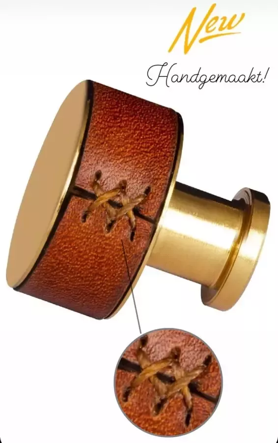 MSQDESIGN LUXE Leer Kastknop Goud Bruin -Handgemaakt Leer Kastknop Goud Leer Deurknoppen Goud voor kasten Deurknopjes Goud Kastknoppen Goud handgreep Goud meubelknoppen Goud Leer Meubelknoppen Goud Meubelbeslag Goud deurknop Goud