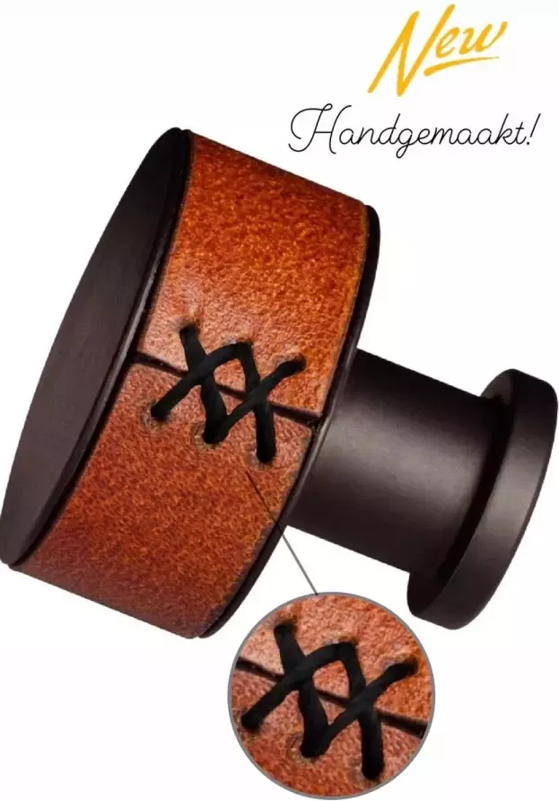 Gld LUXE Leer Meubelknop zwart Bruin -Handgemaakt Leer Kastknop zwart- Leer Deurknoppen zwartvoor kasten Deurknopjes zwart- Kastknoppen zwart- handgreep zwart- meubelknoppen zwart- Leer Meubelknoppen zwart- Meubelbeslag zwart- deurknop zwart