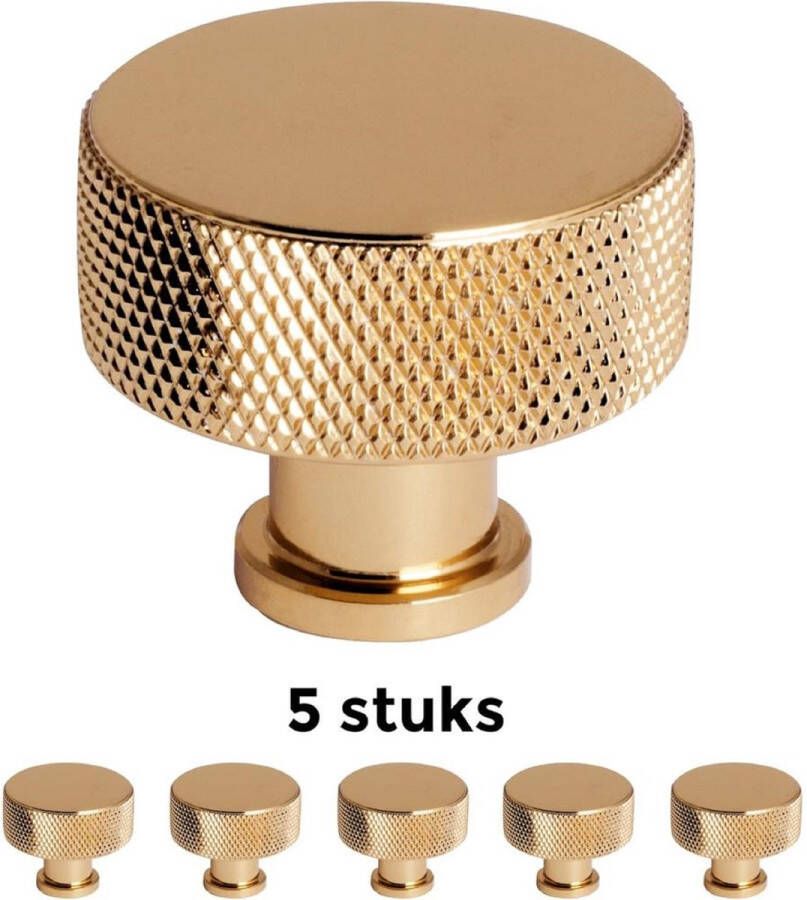 MSQDESIGN LUXE Kastknop Goud (Glanzend)(Metaal) Hoge Kwaliteit Kastknoppen Goud 5 stuks Deurknopjes voor kast Deurknop Goud Deurknopjes Goud Handgreep Goud Meubelknop Goud Meubelknoppen Goud Deurknopjes Goud Deurknoppen Goud Ladeknoppen