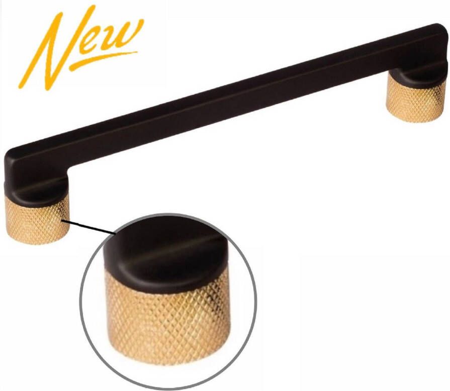 Gld NEW DESIGN handgreep zwart goud 192 mm Kastgreep zwart _2 stuks_ Meubelgreep zwart keukengreep zwart Kastgreppen zwart meubelgreeppen zwart handgrepen zwart keukengrepen zwart Meubelbeslag deurgreep zwart Deurgreepjes zwart