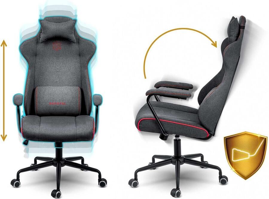 Sofotel Werona Stream Pro Gamestoel Ergonomische Bureaustoel Grijs Rood - Foto 2