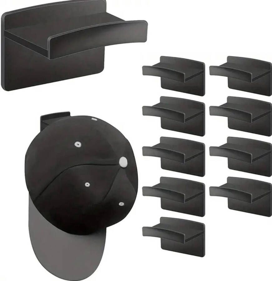 GLODI GOODS Caprack set van 10 zelfklevend – petten rek kapstok – cap rack opbergsysteem – kledingrek