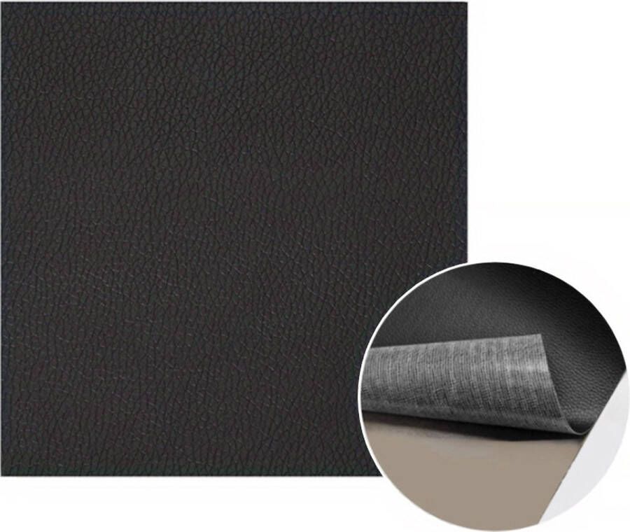 GLODI GOODS Zelfklevend leer reparatie set 50 X 50CM – kunstleer decoratiefolie – meubelfolie waterdicht – leren bank – ZWART