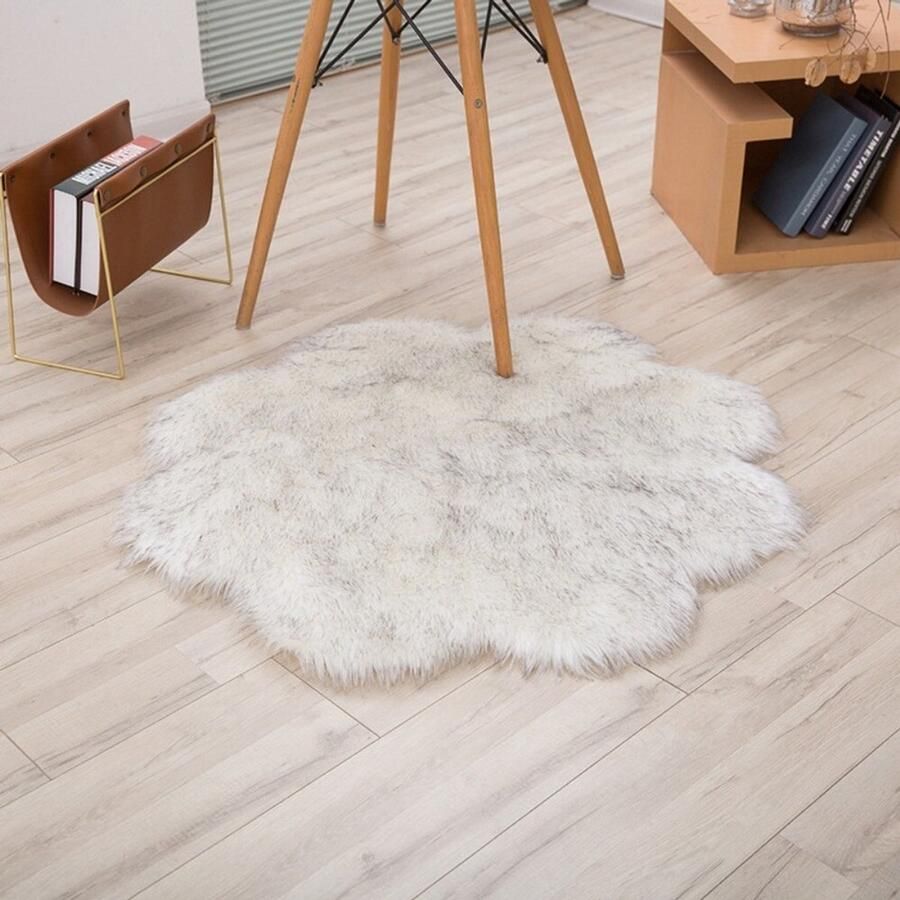Gloednieuwe Kunstwol en bontkleed 30cm 45cm zacht kleed gloednieuw pluche kleed voor thuisgebruik wit 30cm