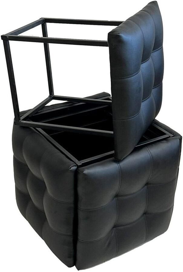 Go Gift 5-in-1 pouffe-transformer 5 stools in 1 pouffe black eco leather