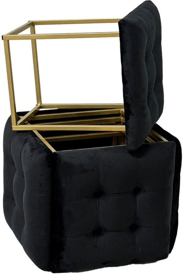 Go Gift Puff-transformer 5in1 5 stools in 1 pouffe black velvet