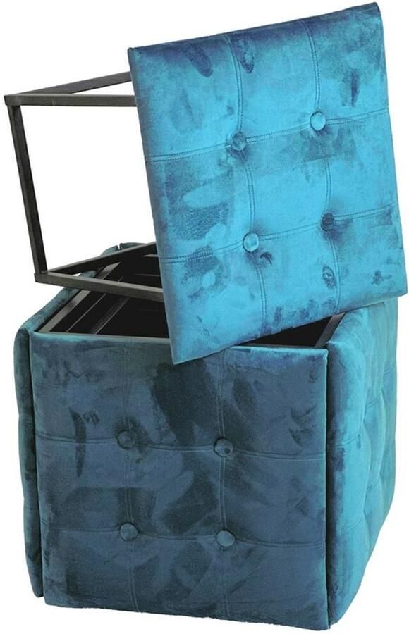 Go Gift Puff-transformer 5in1 5 stools in 1 pouffe blue velvet