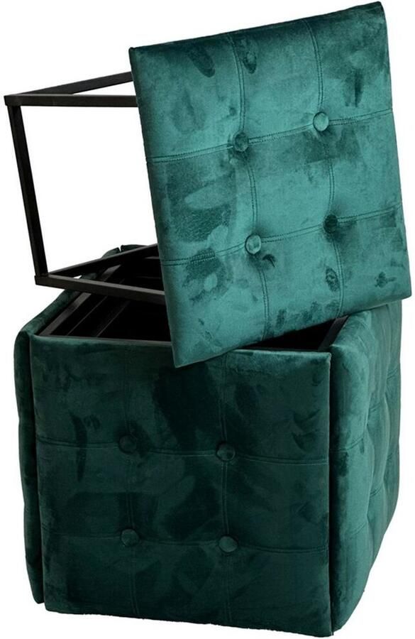 Go Gift Puff-transformer 5in1 5 stools in 1 pouffe bottle green velvet