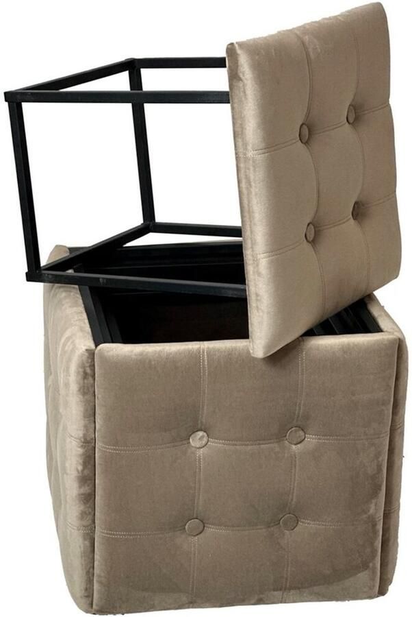 Go Gift Puff-transformer 5in1 5 stools in 1 pouffe cappuccino velvet 2284