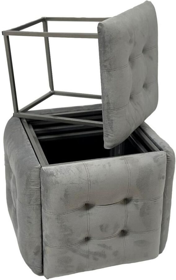 Go Gift Puff-transformer 5in1 5 stools in 1 pouffe grey velvet