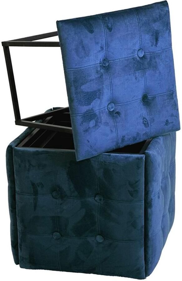 Go Gift Puff-transformer 5in1 5 stools in 1 pouffe navy blue velvet