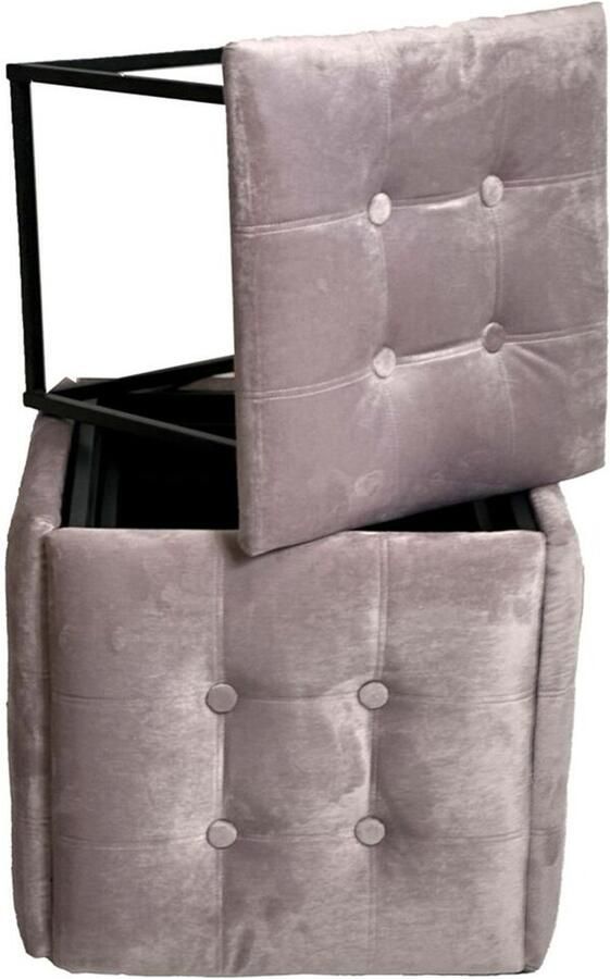 Go Gift Puff-transformer 5in1 5 stools in 1 pouffe powder pink velvet 2269