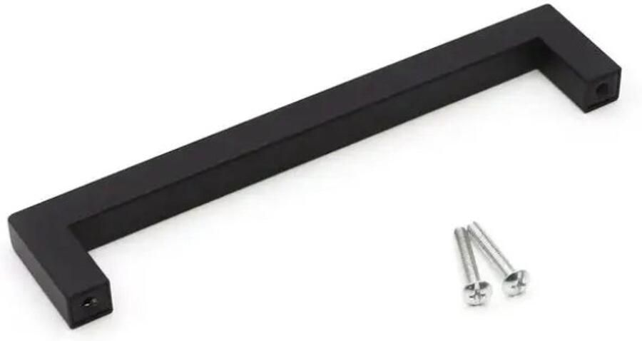 Go Gadget Handgreep 96mm hartafstand Handvat Deurgreep Keukenkast Ladegreep RVS 1 stuk Vierkant Zwart