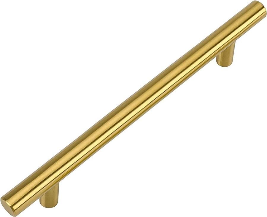 Go Gadget Ronde Moderne Greep voor Kasten Keukenkasten Laden & Deurtjes 128mm Hartafstand Goud Metaal Inclusief Schroeven Keuken- & Meubelgreep