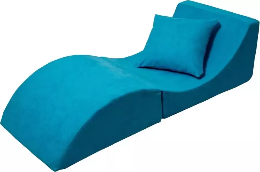 Go Momi Opvouwbare sofa comfortabel ontspannend 3 in één pouffe tafel Blauwe