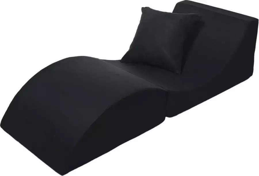 Go Momi Opvouwbare sofa comfortabel ontspannend 3 in één pouffe tafel Zwarte