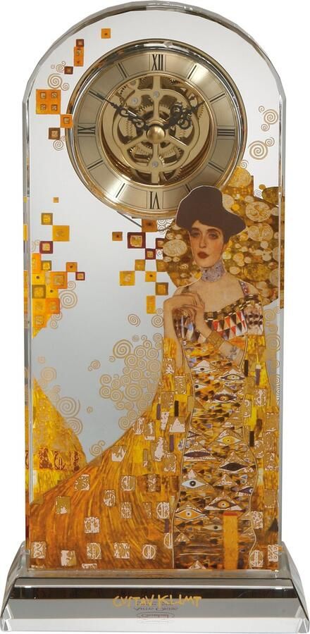 Goebel Gustav Klimt Tafel Klok Adele Bloch Glas 25cm met echt goud