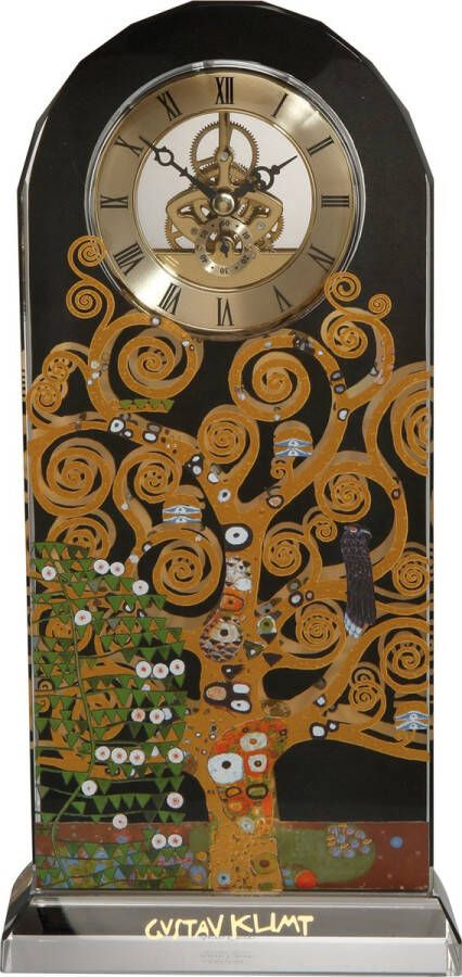 Goebel Gustav Klimt Tafel Klok De Levensboom Glas 32cm met echt goud