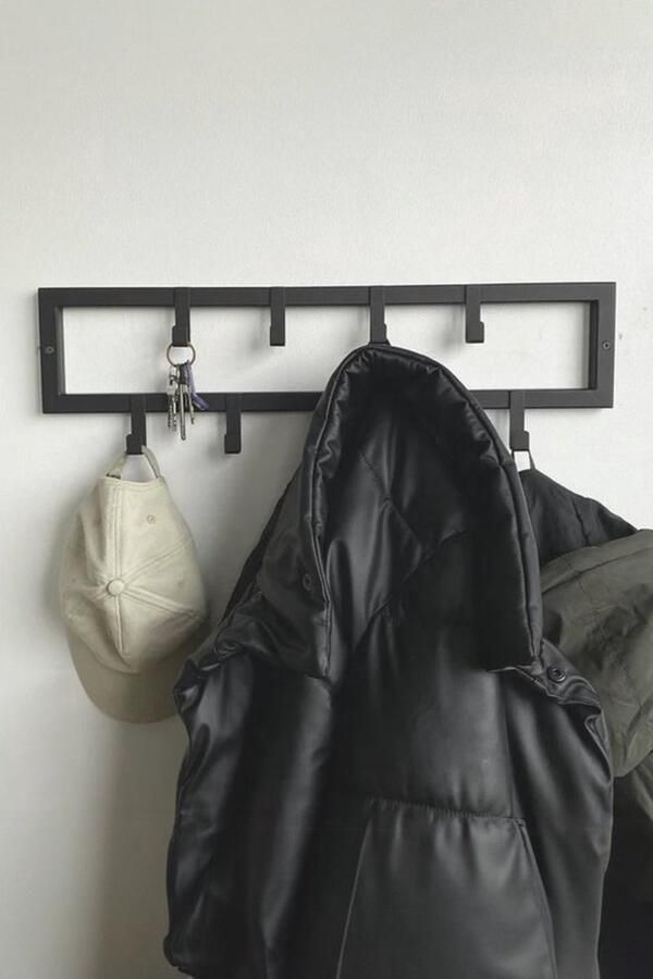 Gold Nestly -9 Haaks Wandkapstok – 60cm Muur Wand Kapstok Hangende Design Muurkapstok Handdoekrek RVS Mat Zwart