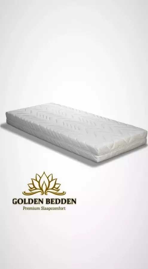 Golden Bedden 80x220x17 HR50 Koudschuim Eenpersons Luxe matrassen Anti-allergische wasbare hoes met rits.-GOEDKOOP MATRAS