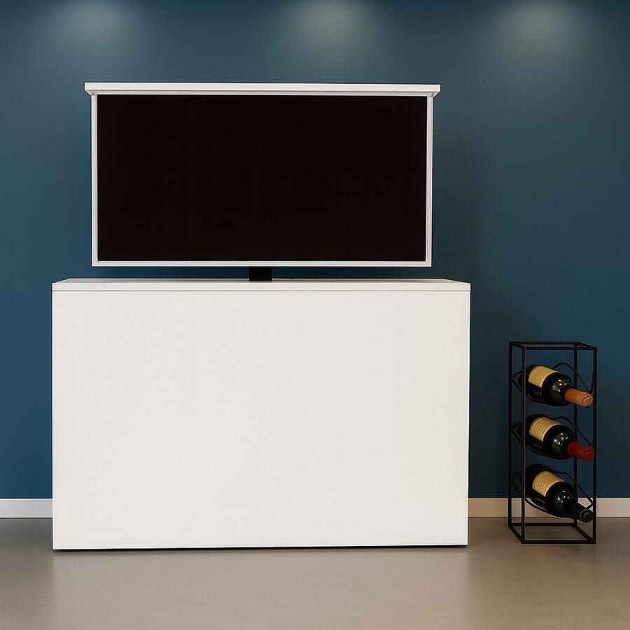 Golden Note GN TV lift met MDF houten meubel 160x90x30 kast wit gegrond voor 37 t m 55 inch TV
