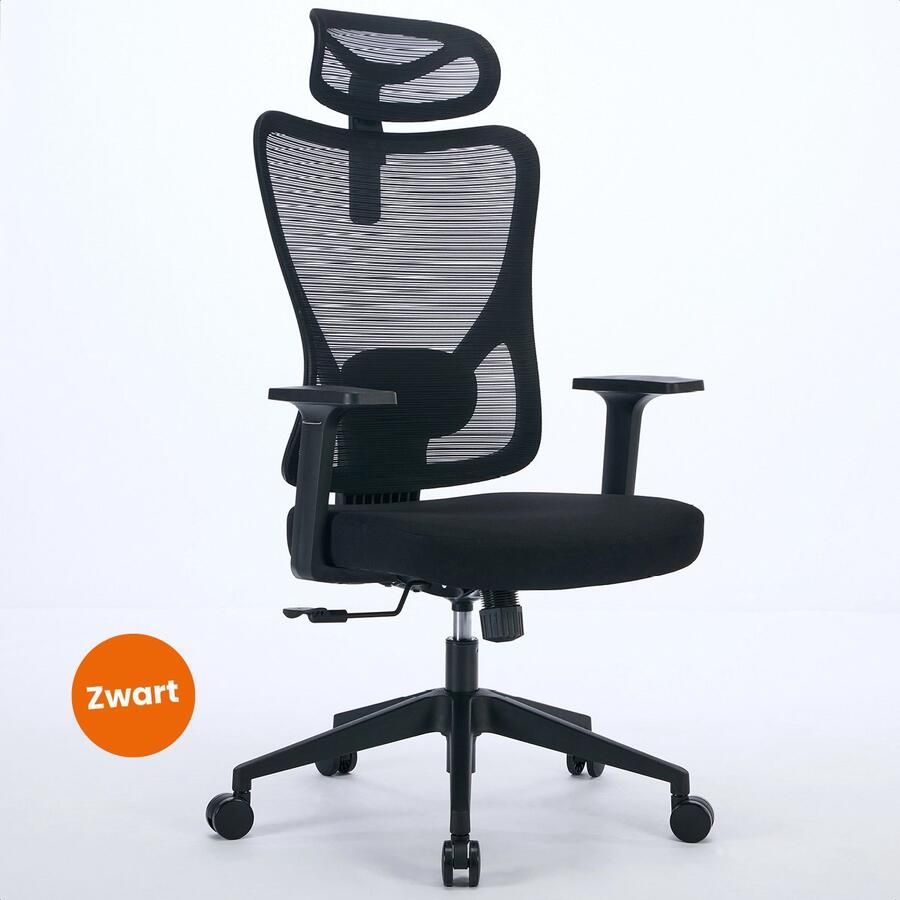 Goliving Ergonomische Bureaustoel Office  Chair Met Hoofdsteun Kantoorstoel Verstelbaar Gaming Voor Volwassenen NEN-1335 Zwart - Foto 2